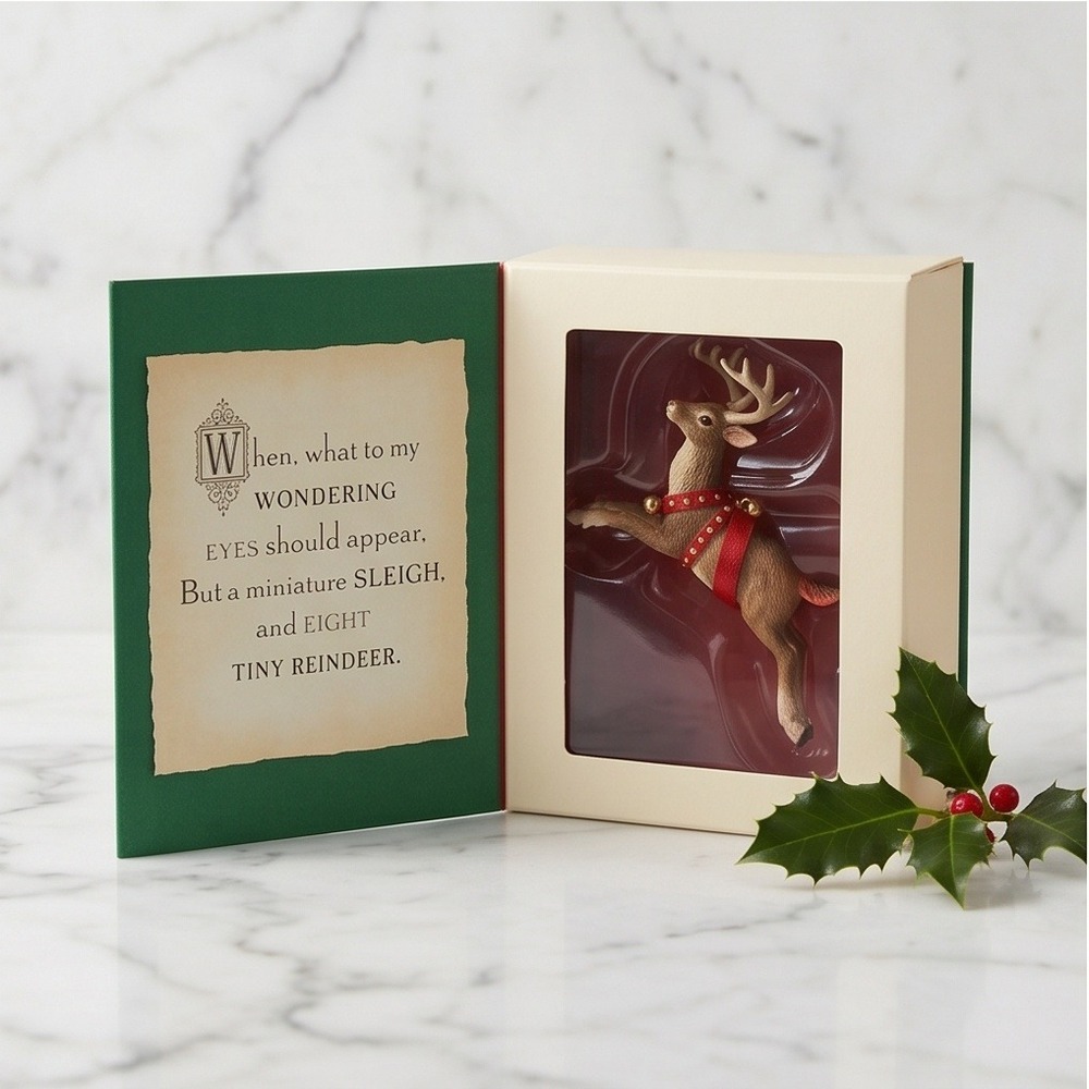 2001 Hallmark Keepsake Ornament Twas the Night Before Christmas Tiny‎ Reindeer